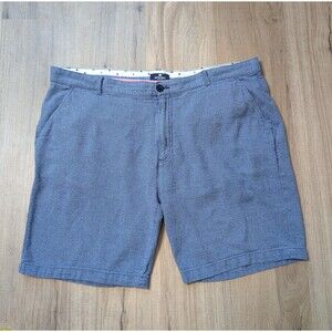 Sperry Size 40 Top Sider Shorts Blue Textured Flat Front Chino Preppy Nautical